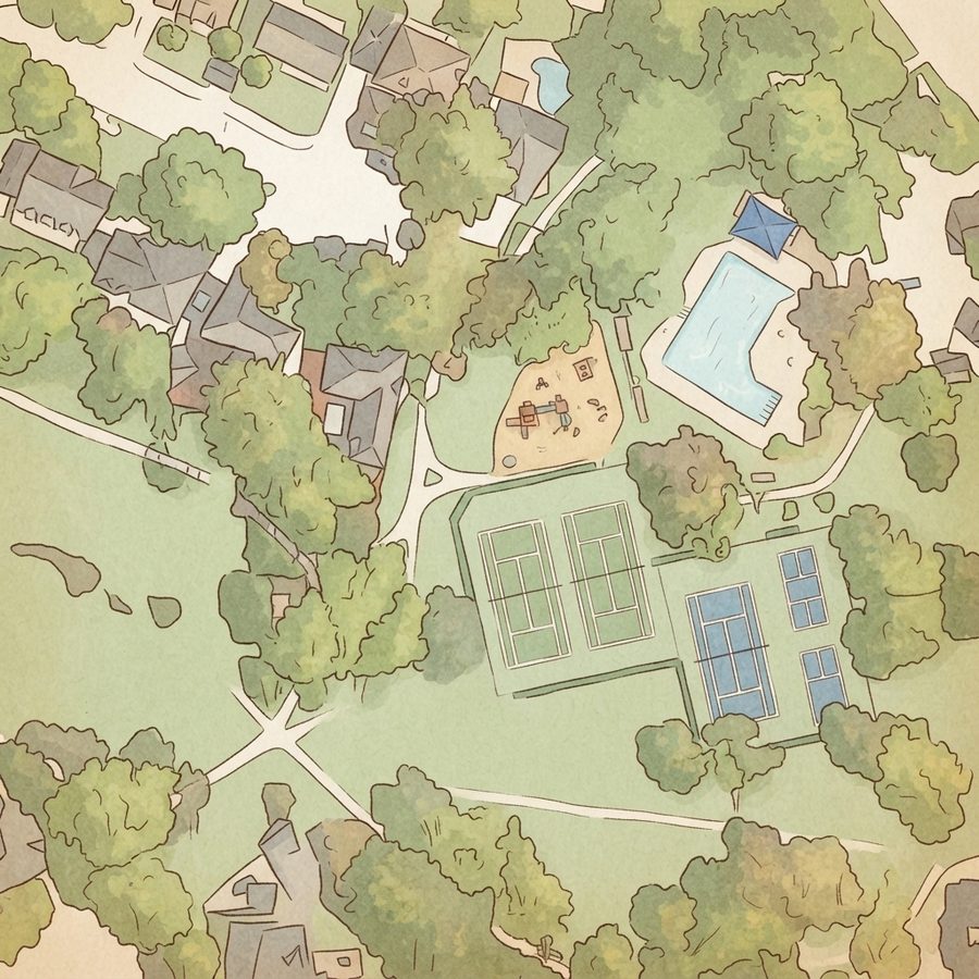 Illustrated map of Bay Knoll Park