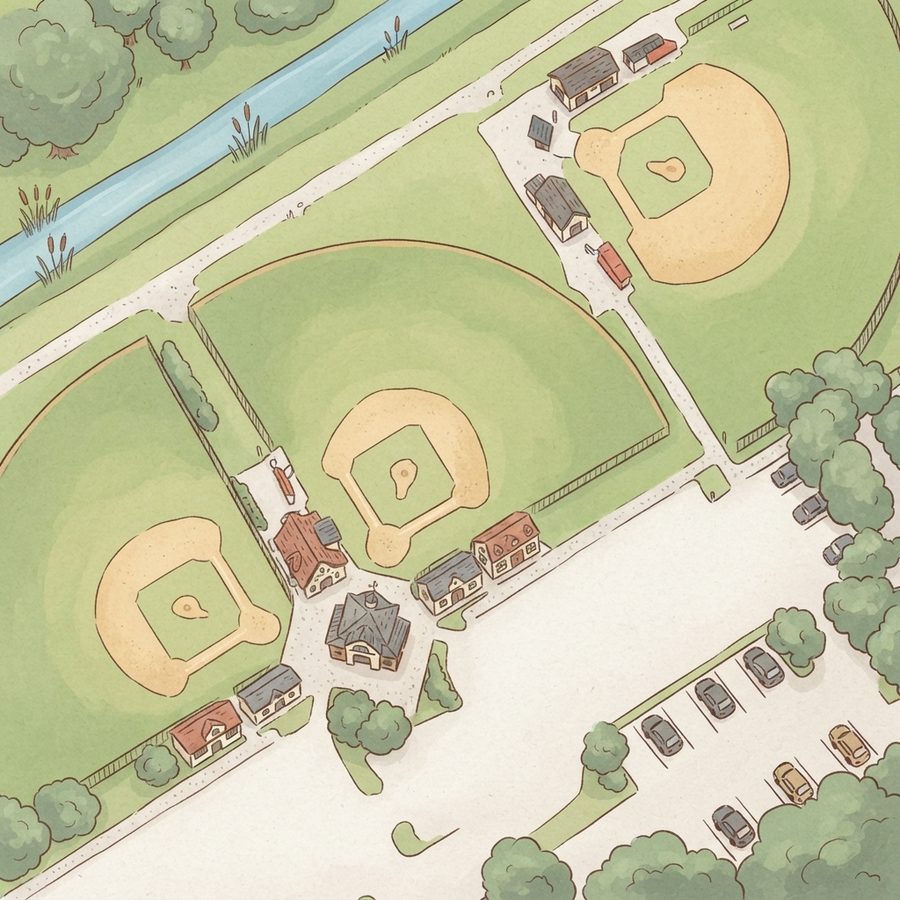 Illustrated map of Bayer Park