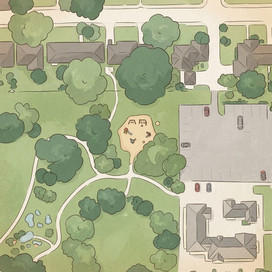 Illustrated map of Bayland Park