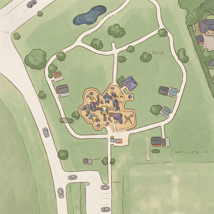 Illustrated map of Be An Angel Playground