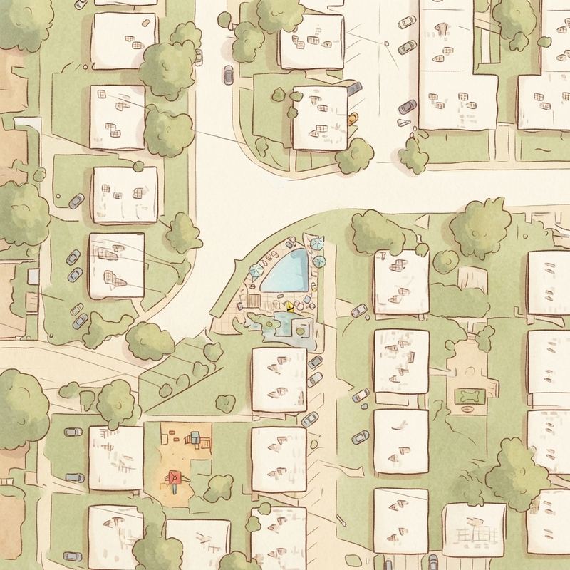 Illustrated map of Beach