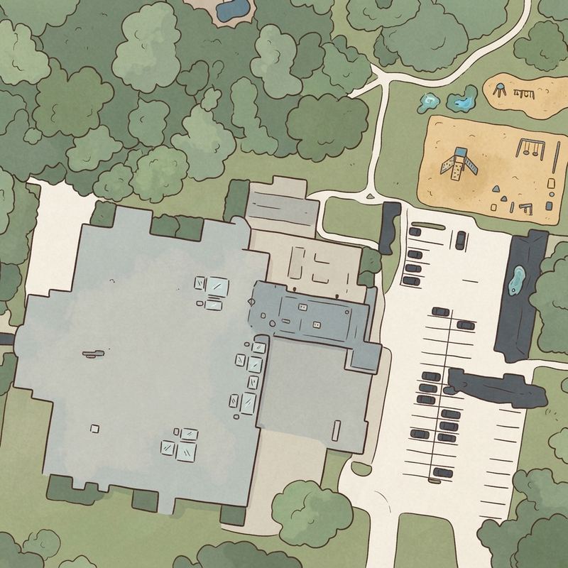 Illustrated map of Bear Branch Playground