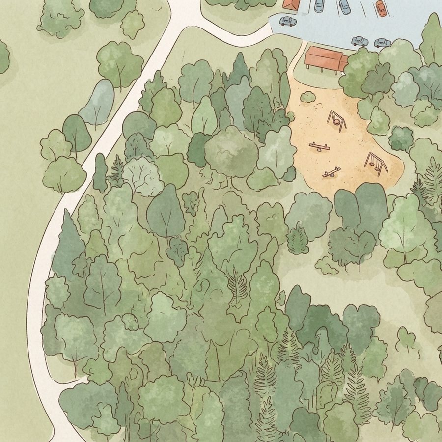 Illustrated map of Bear Creek Pioneers Park