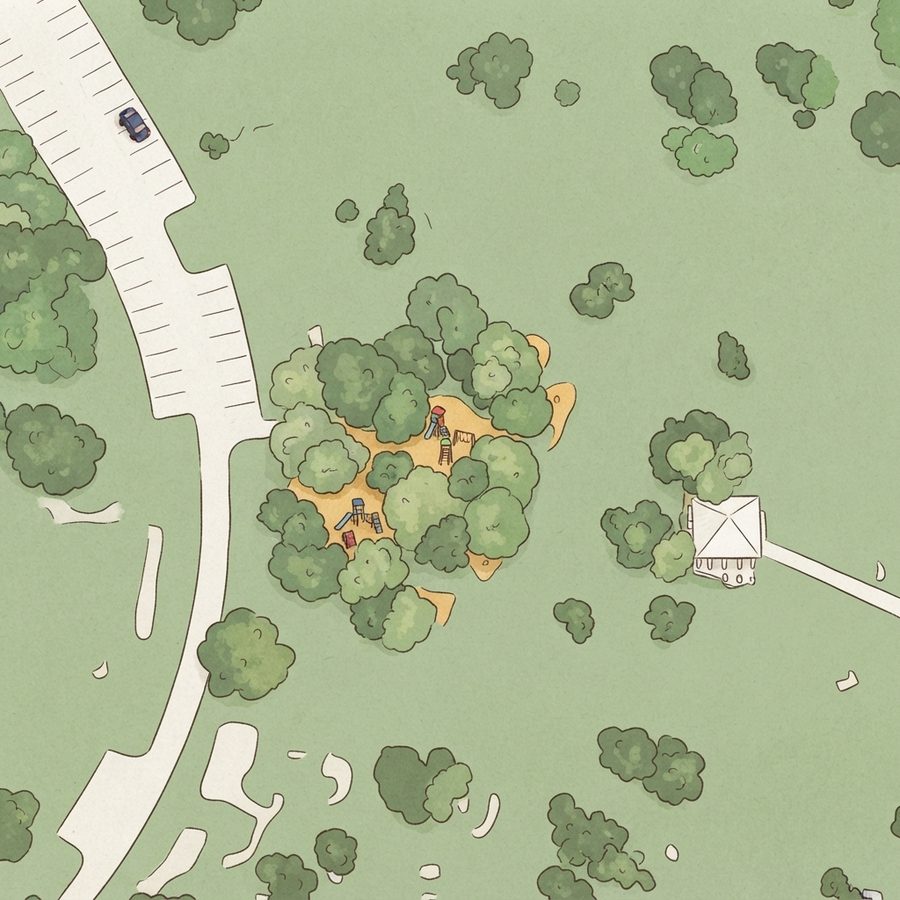 Illustrated map of Bear Creek Playground