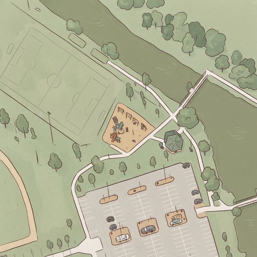 Illustrated map of Bear Creek Recreation Complex