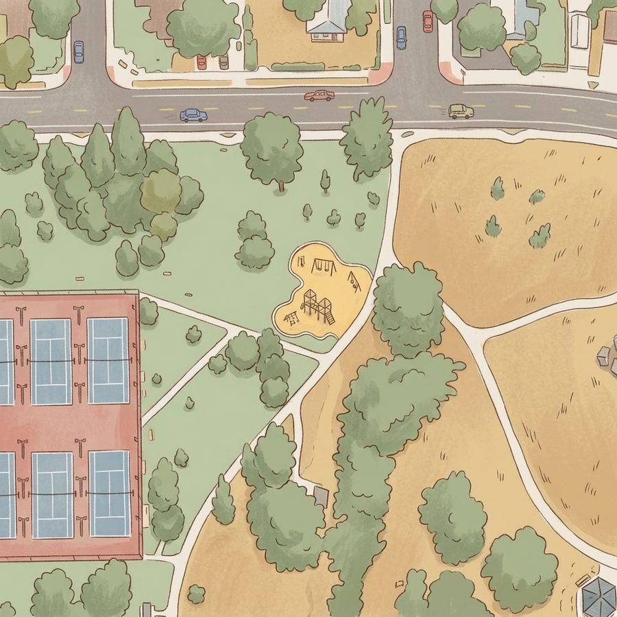 Illustrated map of Bear Valley Park