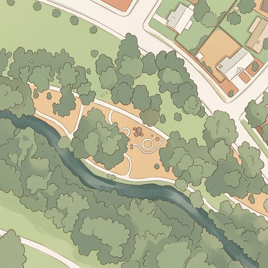 Illustrated map of Bear Valley Park Playground 2