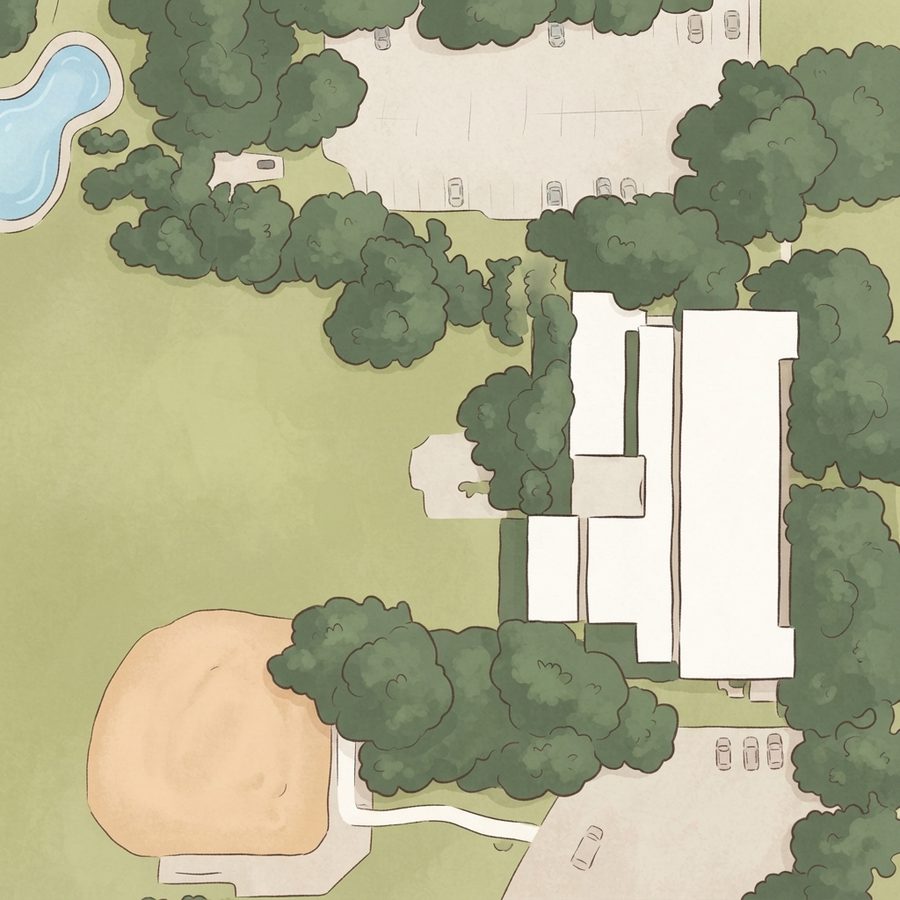 Illustrated map of Beckley-Saner Park