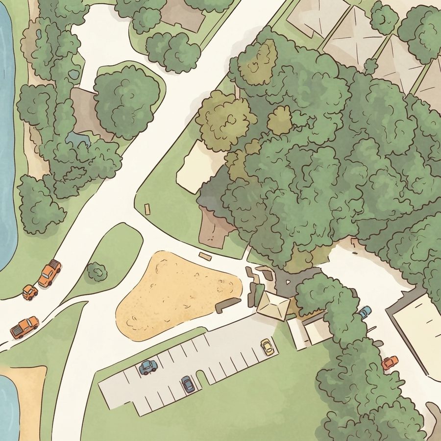 Illustrated map of Belin Park and Field