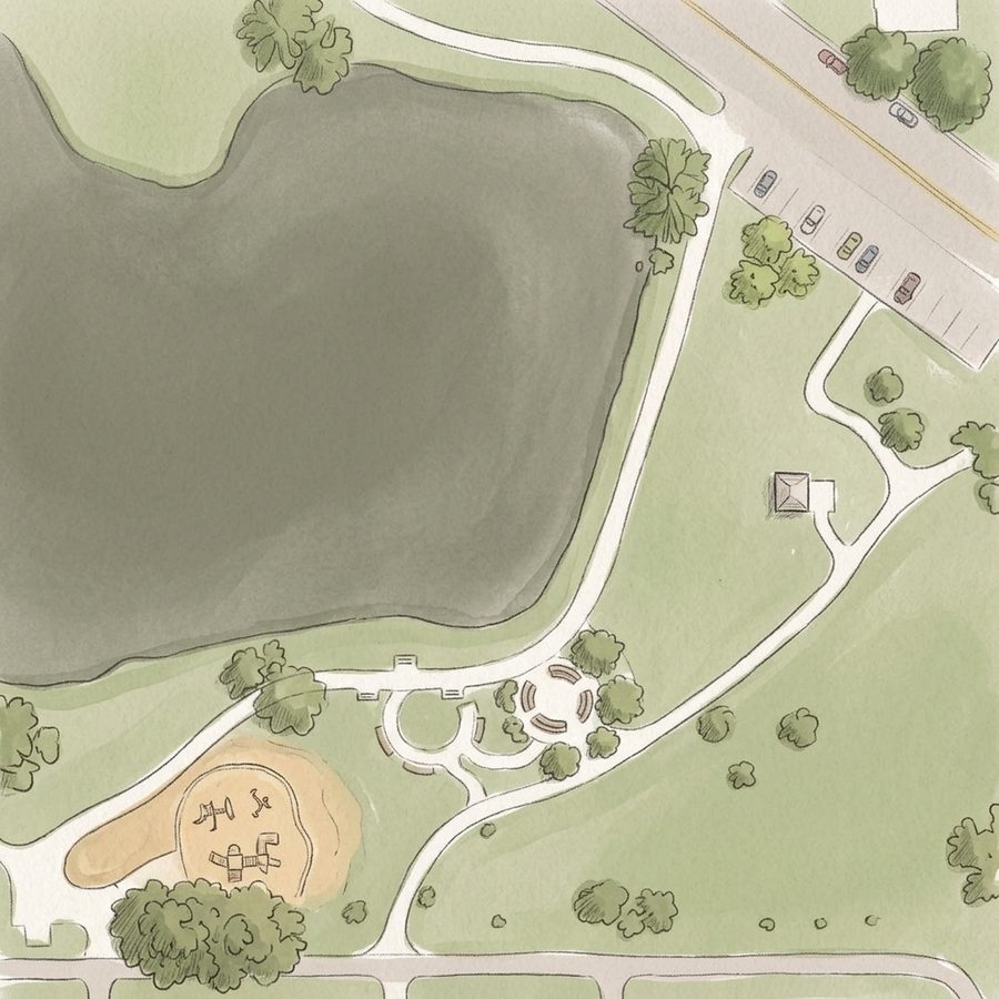 Illustrated map of Bell Roth Park