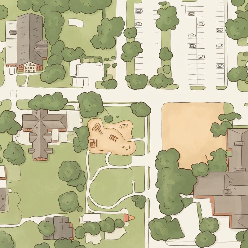Illustrated map of Bellaire Park