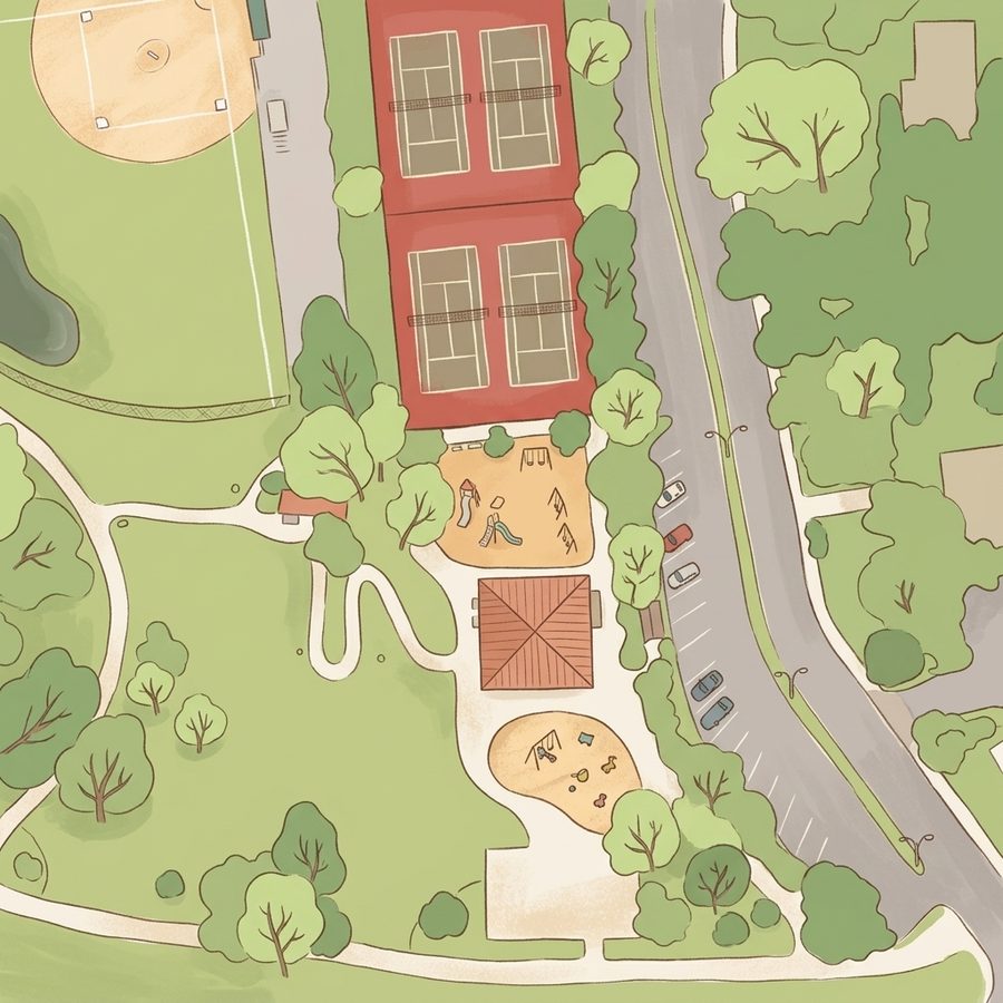 Illustrated map of Belleview Park