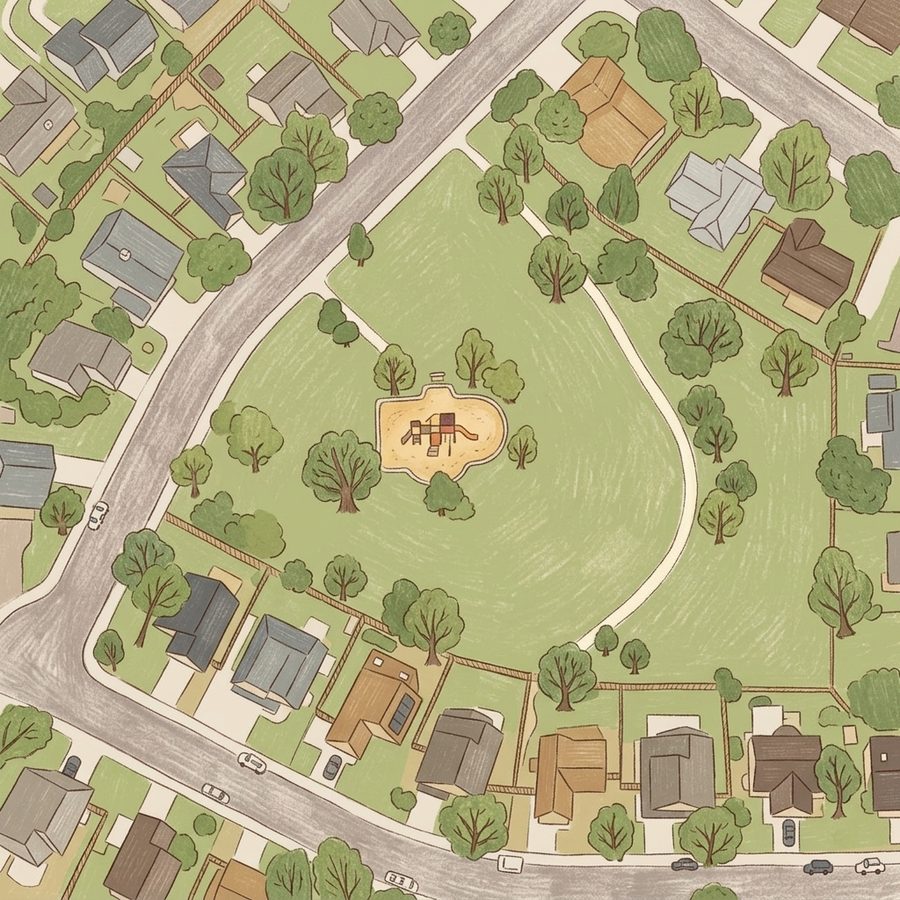 Illustrated map of Bellewood park