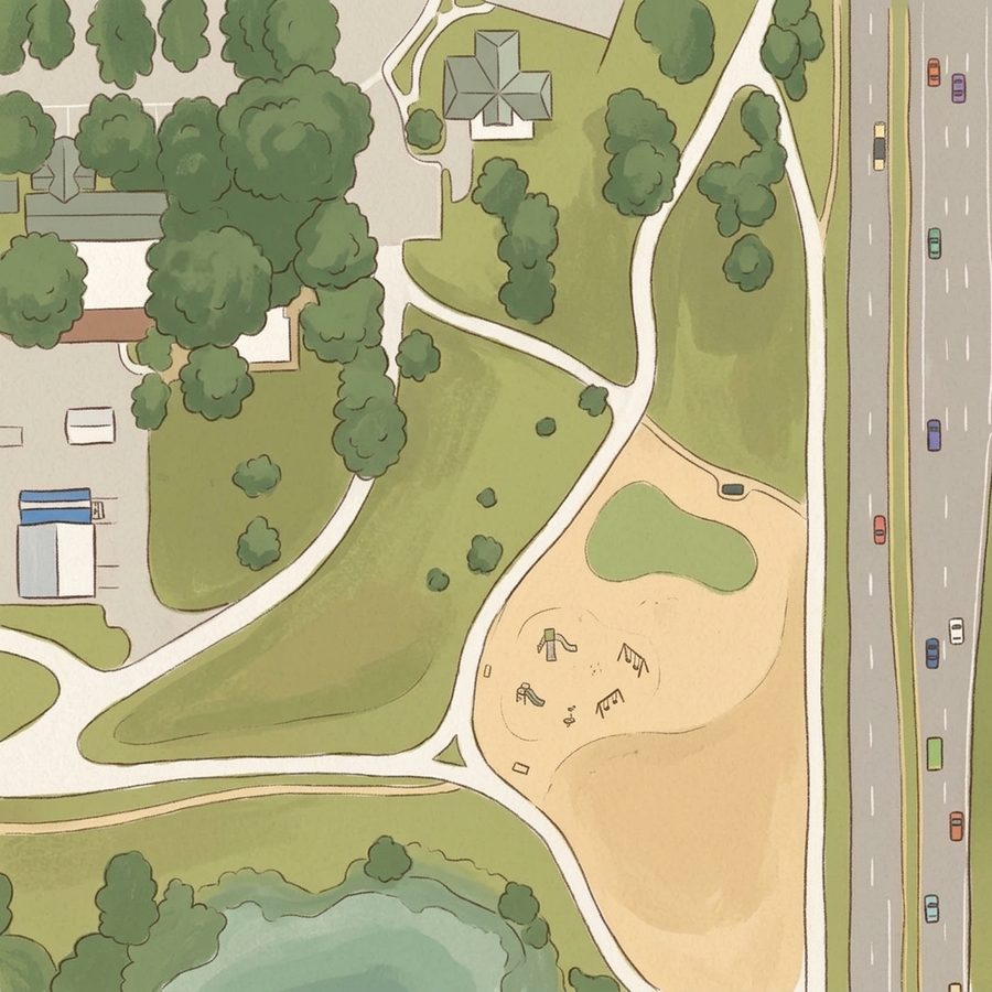 Illustrated map of Belmar Park