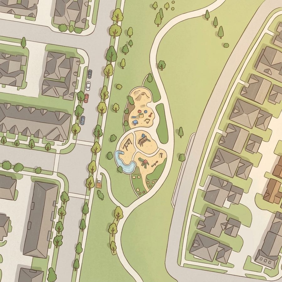 Illustrated map of Belvedere Park