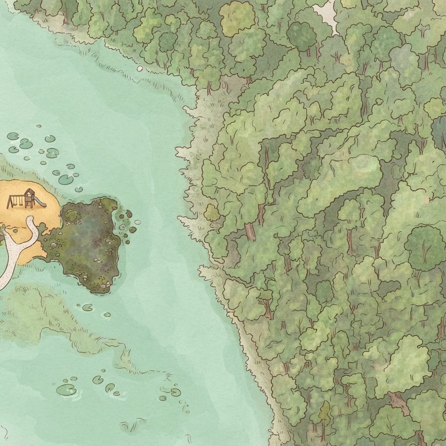 Illustrated map of Bench to rest