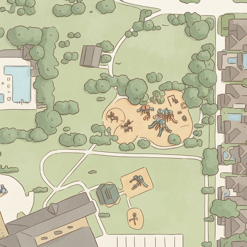 Illustrated map of Bent Tree Meadow Park
