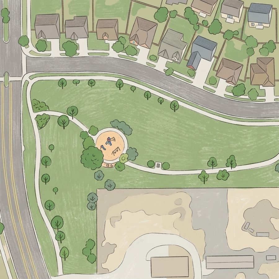 Illustrated map of Bergman Park
