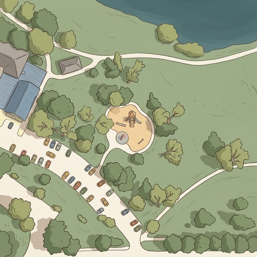 Illustrated map of Berkeley Lake Park