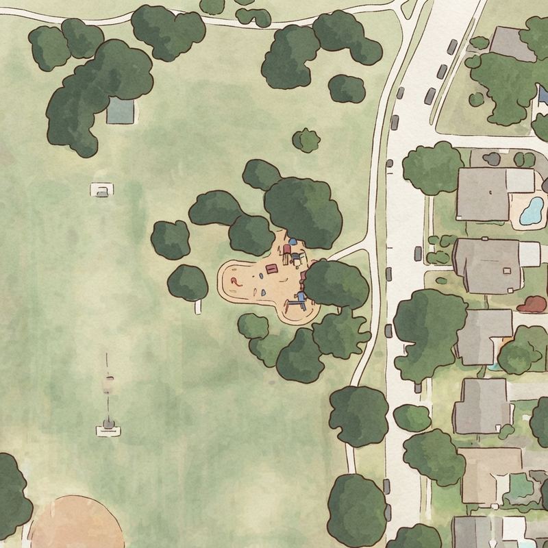Illustrated map of Berkner Park Playground