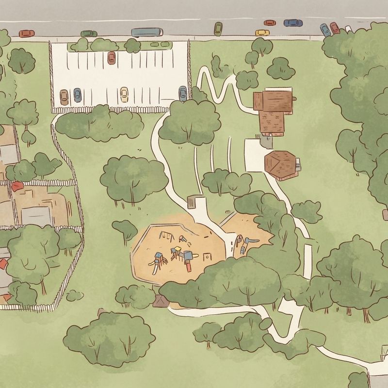 Illustrated map of Berry Street Park