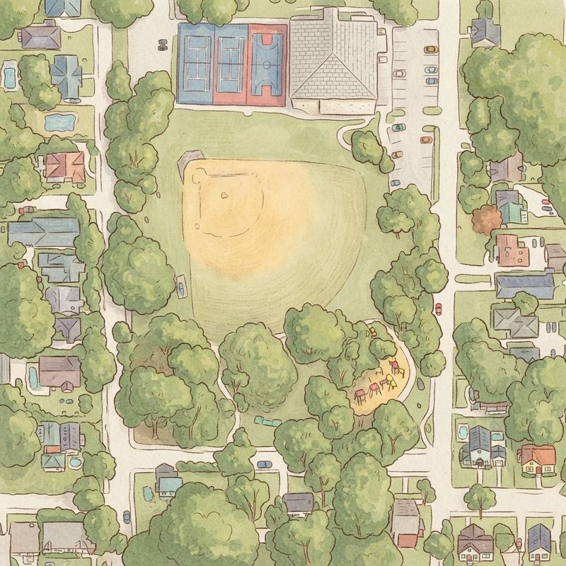 Illustrated map of Bessie Branham Park