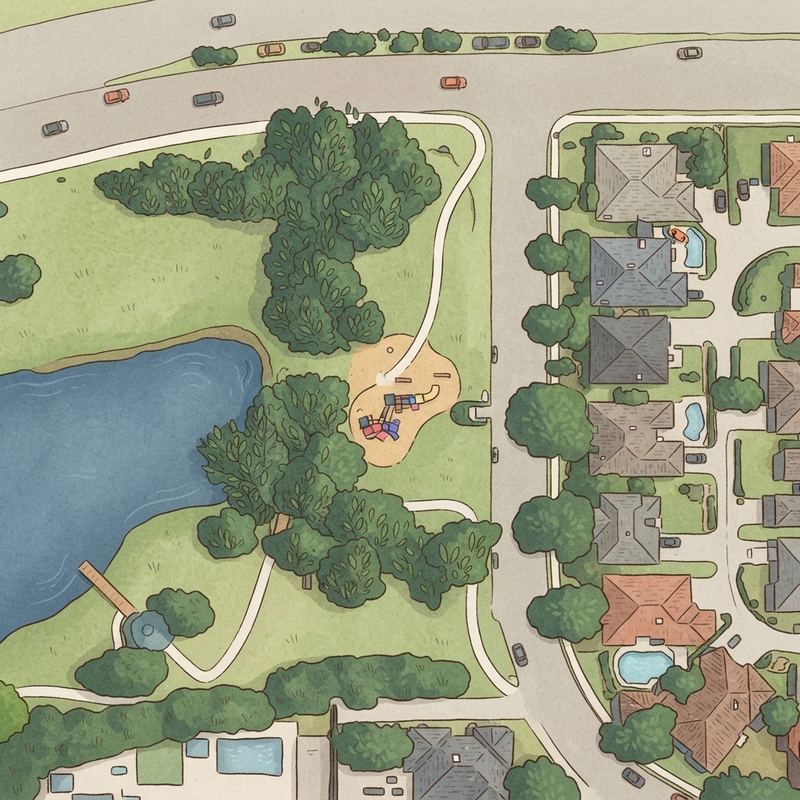 Illustrated map of Bethany Ridge Park