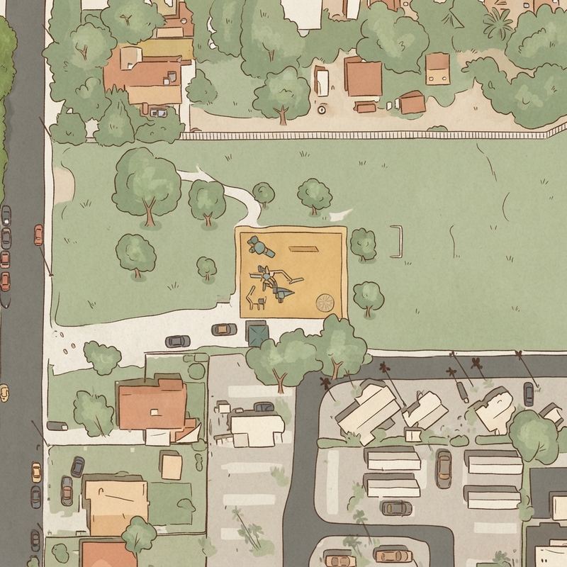 Illustrated map of Beverly Park