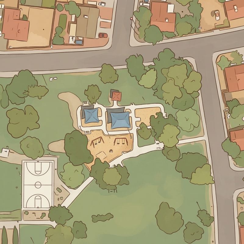 Illustrated map of Bicentennial Park