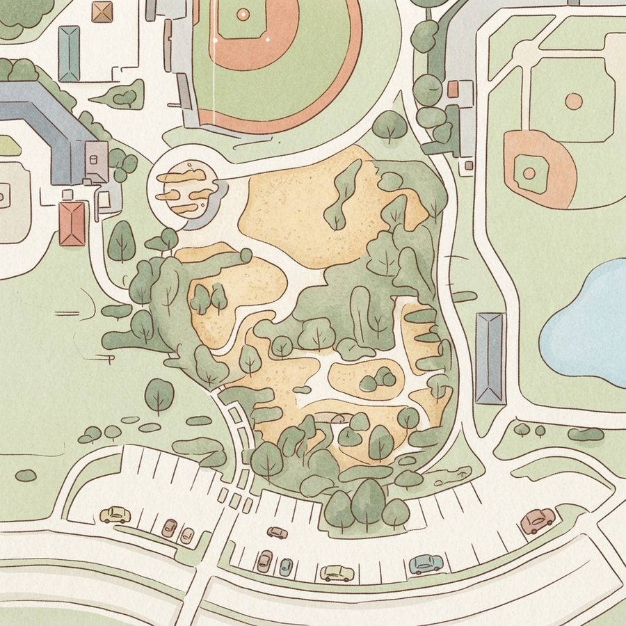Illustrated map of Bicentennial Park