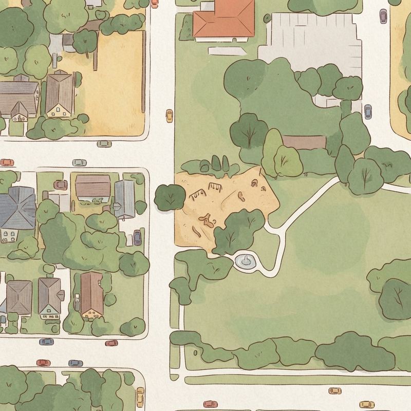 Illustrated map of Bickers Park