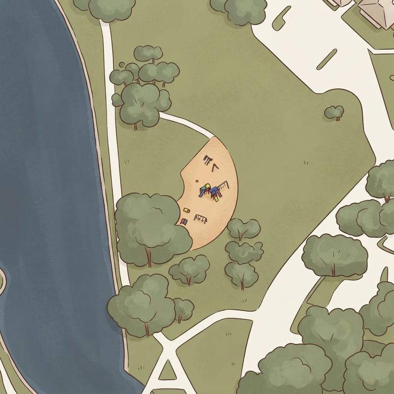 Illustrated map of Big Lake Park