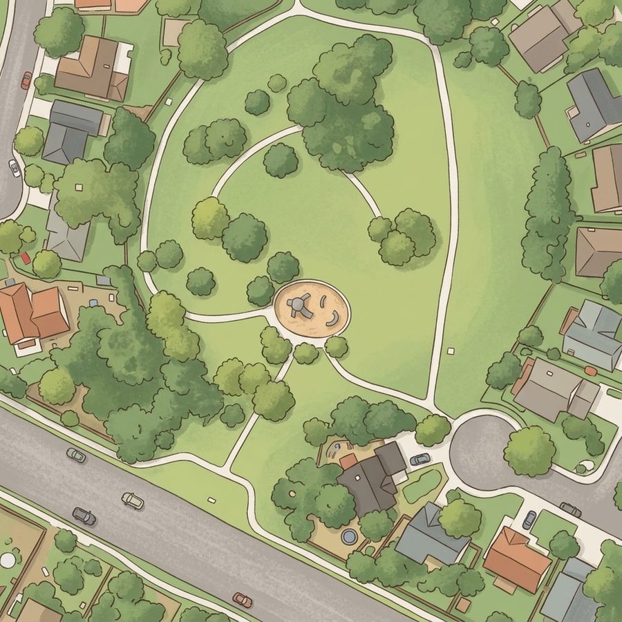 Illustrated map of Big Sandy Park