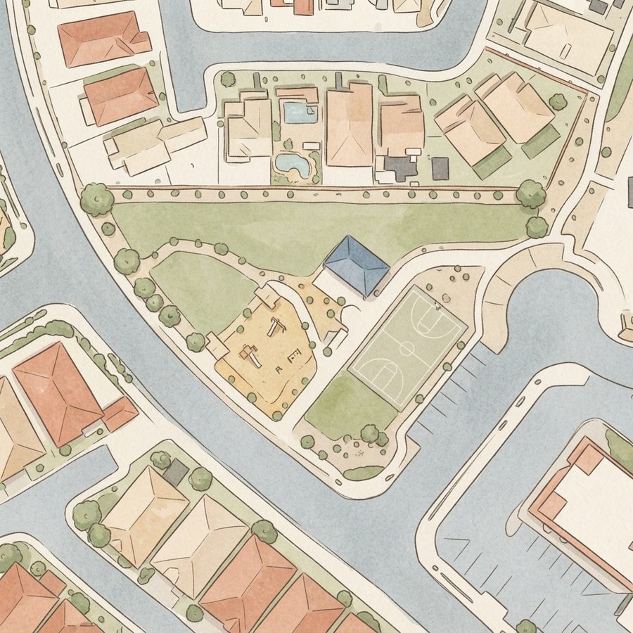 Illustrated map of Big Skye Park