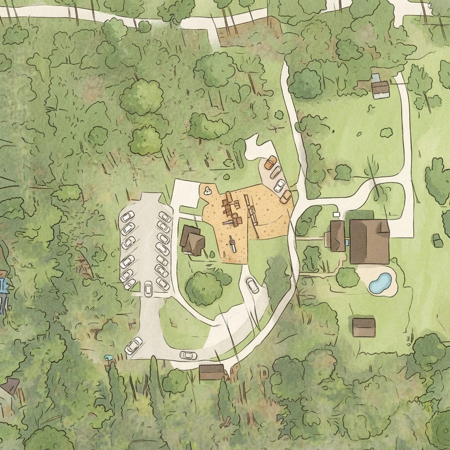 Illustrated map of Big Tree Park - Cross Seminole Trailhead