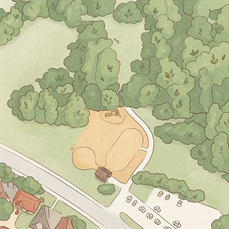 Illustrated map of Bill Allen Memorial Park
