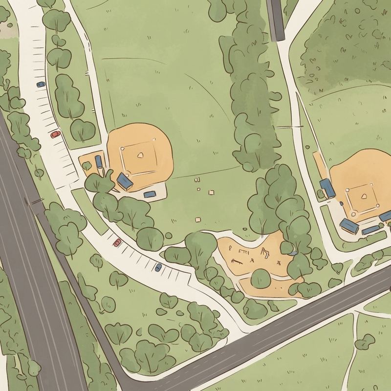 Illustrated map of Bill Cleator Park