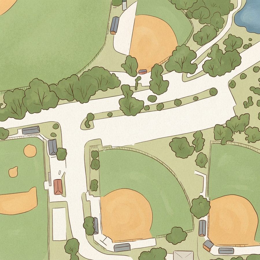 Illustrated map of Billy Blake Park