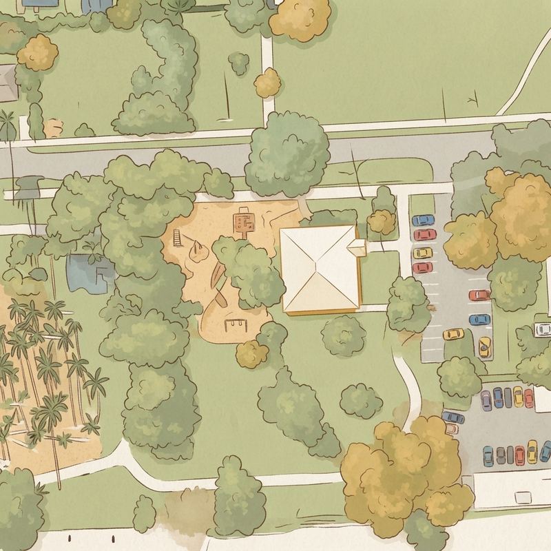 Illustrated map of Biscayne Shores and Gardens Park