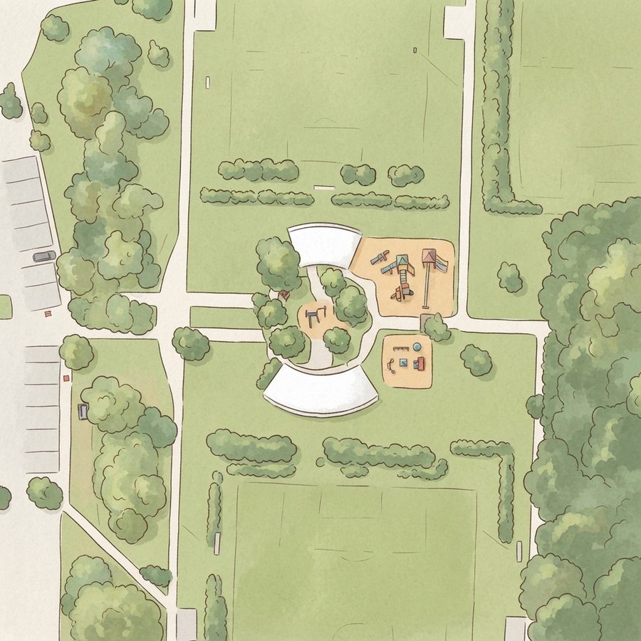Illustrated map of Blackhawk Park playground