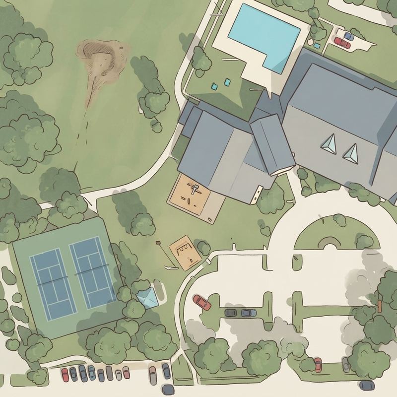 Illustrated map of Blanchard Trail Fields