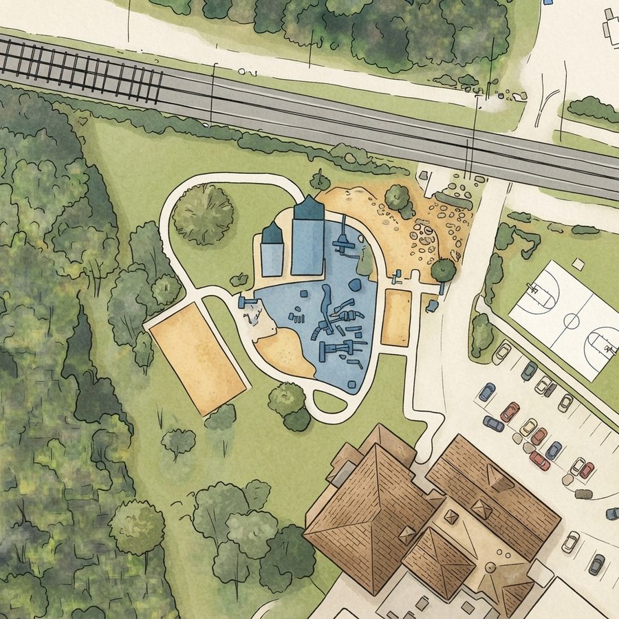 Illustrated map of Blue Cross Healthy Place