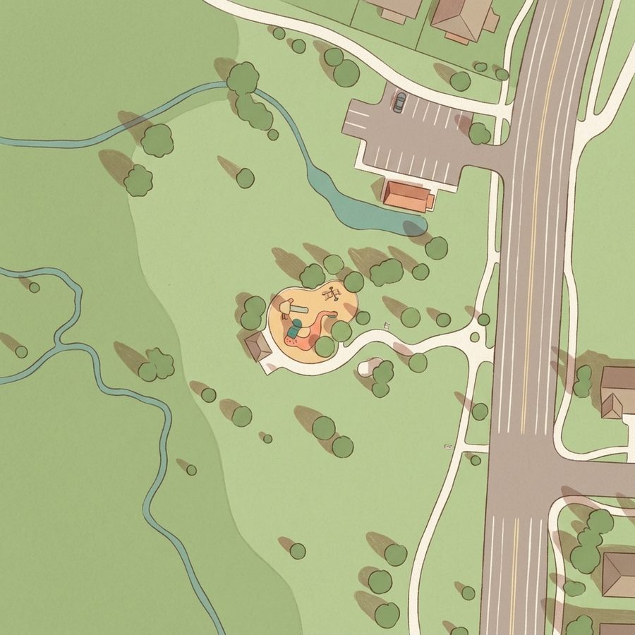 Illustrated map of Blue Grama Grass Park