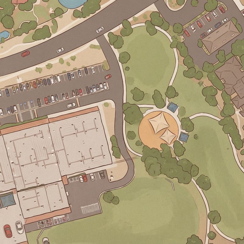 Illustrated map of Blue Heron Park