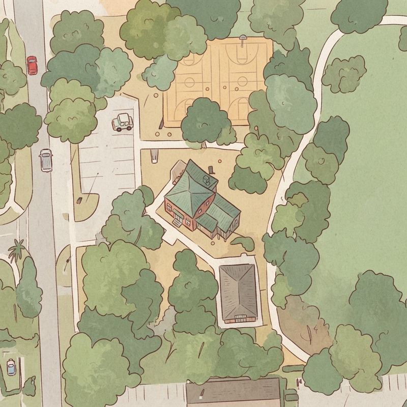 Illustrated map of Blue Lakes Park