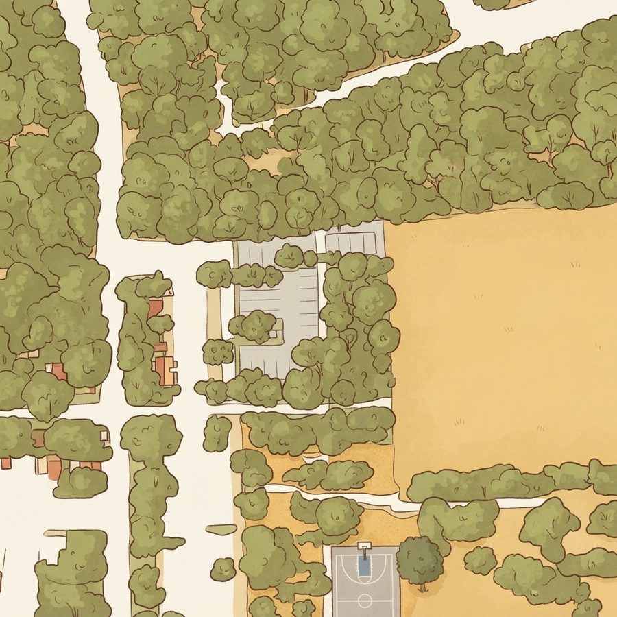 Illustrated map of Blue Playground