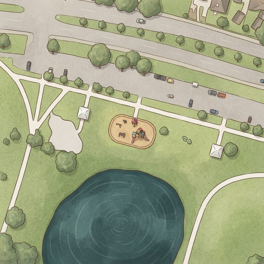 Illustrated map of Blueridge Park