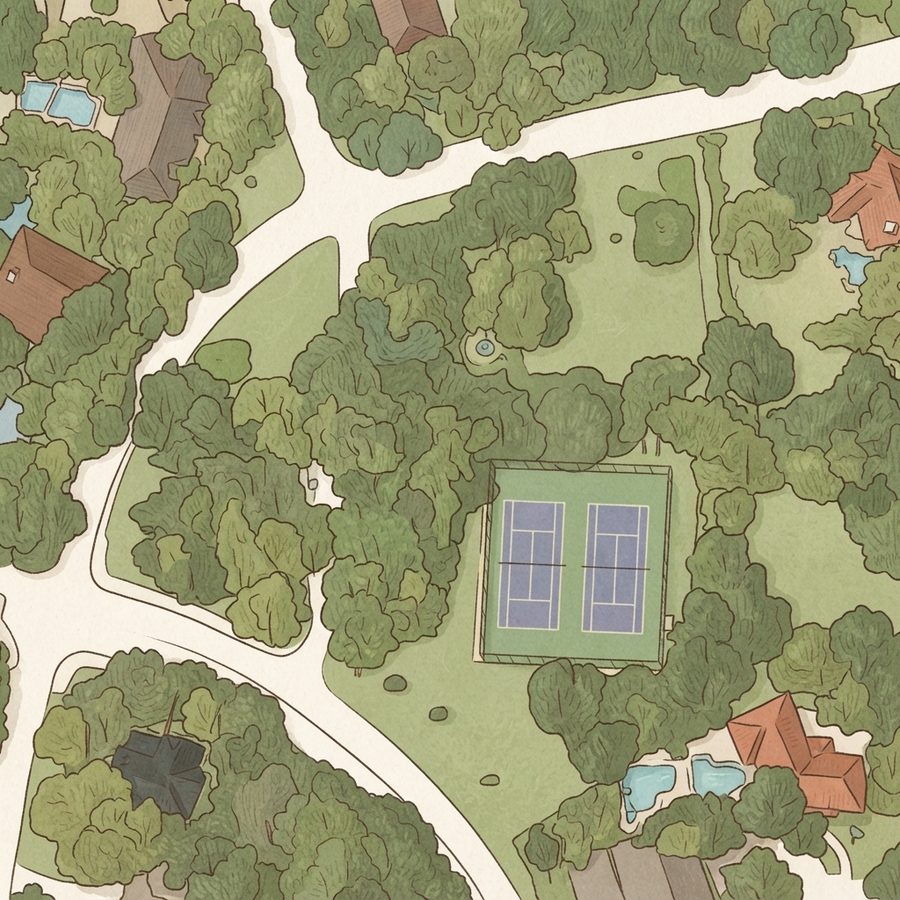 Illustrated map of Bluffview Recreation Area