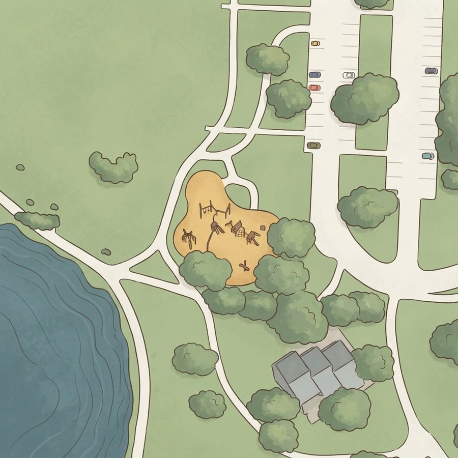 Illustrated map of Bob Woodruff Park