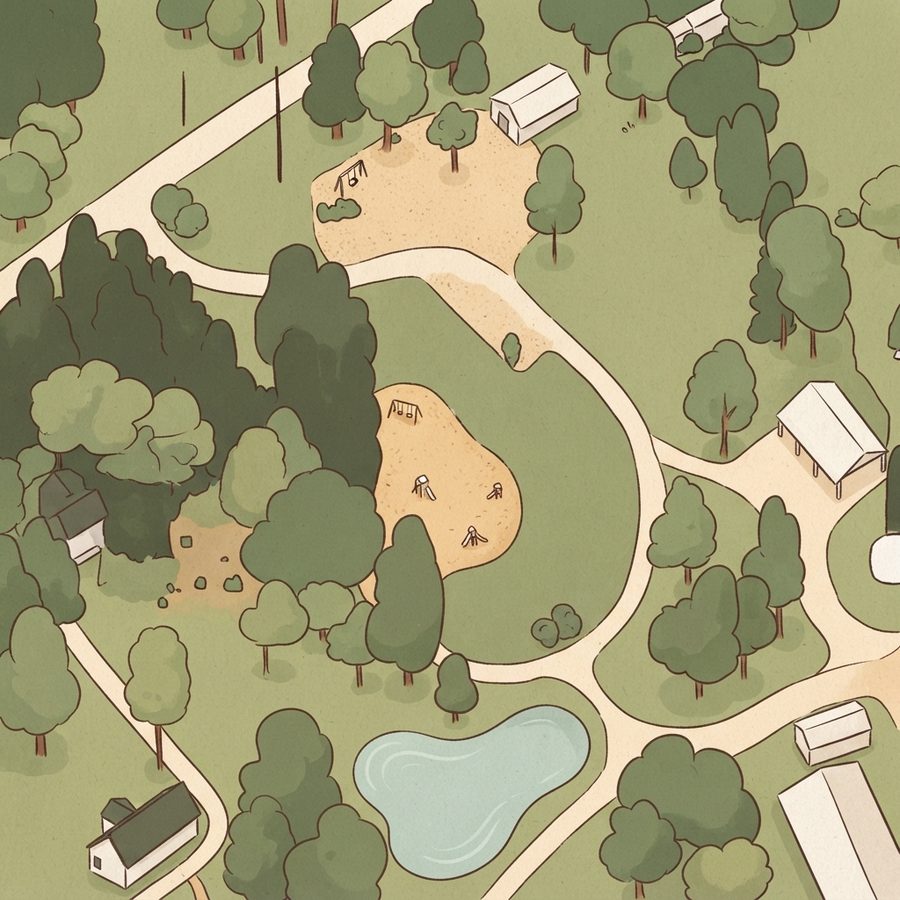 Illustrated map of Bobby Robb Pioneer Park